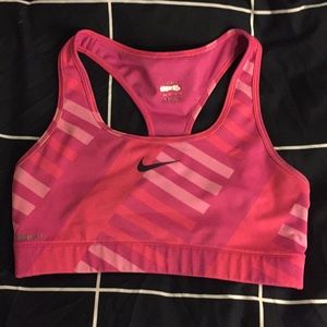 Pink nike sports bra
